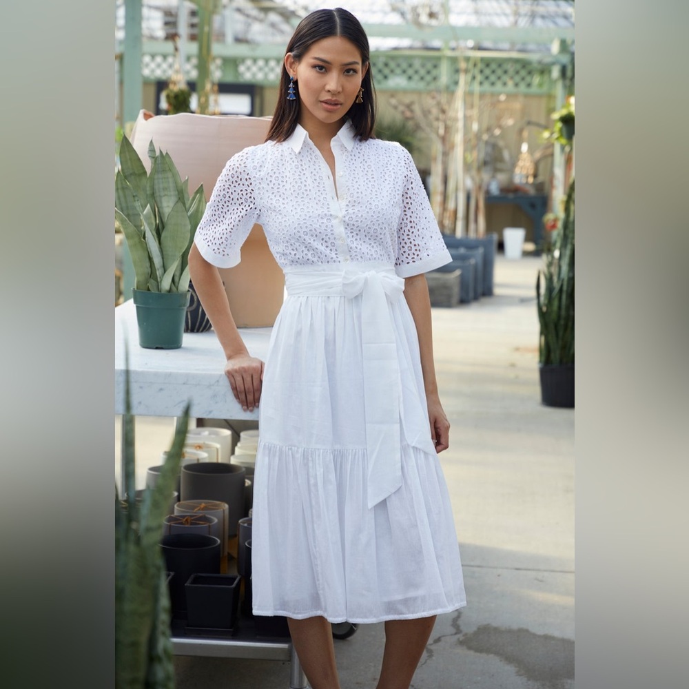 Rungolee Marina Dress White Eyelet Womens Size M